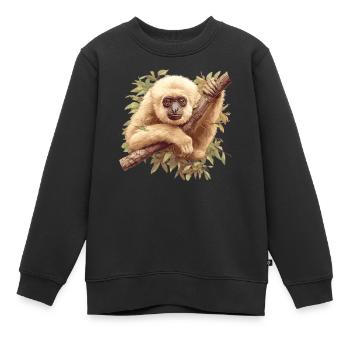 Gibbons Gibbon - Kinder Premium Organic Sweatshirt - Schwarz - Vorne - AI Model Kid Female (0cm)