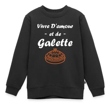 Pfannkuchen - Kinder Premium Organic Sweatshirt - Schwarz - Vorne - AI Model Kid Female (0cm)