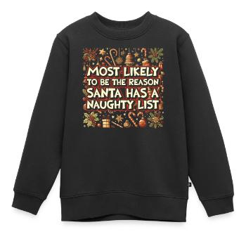 Noël drôle disant Noël coquin - Sweat Premium enfant bio - noir - Devant - AI Model Kid Female (0cm)