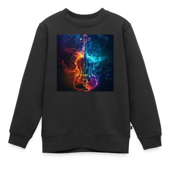 Violon - Sweat Premium enfant bio - noir - Devant - AI Model Kid Female (0cm)