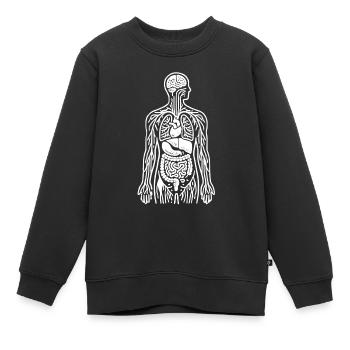 Médecine - Corps - Sweat Premium enfant bio - noir - Devant - AI Model Kid Female (0cm)