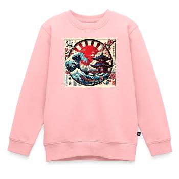 Traditionelle Japanische Pagode, - Kinder Premium Organic Sweatshirt - Rosa - Vorne - AI Model Kid Female (0cm)