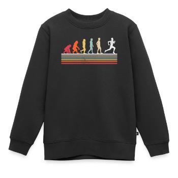 Laufen Evolution Retro Läufer Marathonläufer Lustig - Kinder Premium Organic Sweatshirt - Schwarz - Vorne - AI Model Kid Female (0cm)