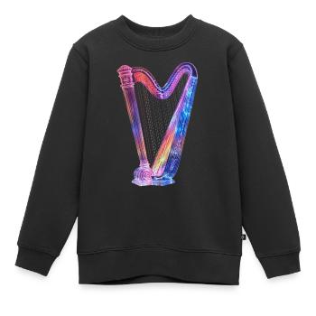 Harfe - Kinder Premium Organic Sweatshirt - Schwarz - Vorne - AI Model Kid Female (0cm)