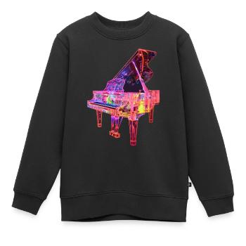 Klavier - Kinder Premium Organic Sweatshirt - Schwarz - Vorne - AI Model Kid Female (0cm)