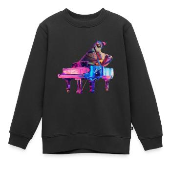 Klavier - Kinder Premium Organic Sweatshirt - Schwarz - Vorne - AI Model Kid Female (0cm)