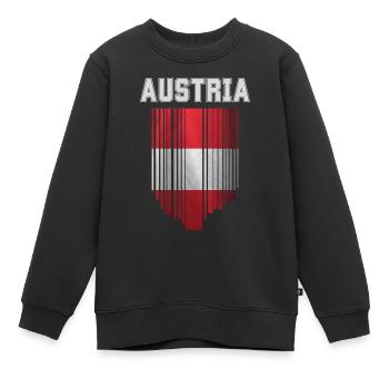 Flagge Österreichs, Österreichischer Stolz - Kinder Premium Organic Sweatshirt - Schwarz - Vorne - AI Model Kid Female (0cm)