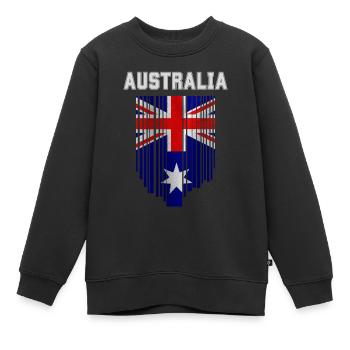 Australian flag, Australian pride - Kids Premium Organic Sweatshirt - black - Front - AI Model Kid Female (0cm)