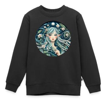 Elfe, Fée, Fantaisie - Sweat Premium enfant bio - noir - Devant - AI Model Kid Female (0cm)