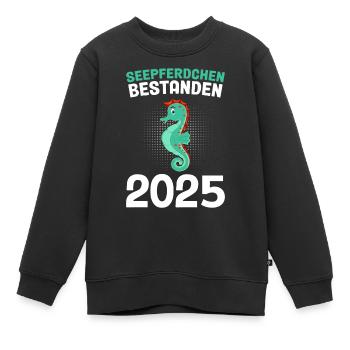 Seepferdchen bestanden 2025 - Kinder Premium Organic Sweatshirt - Schwarz - Vorne - AI Model Kid Female (0cm)