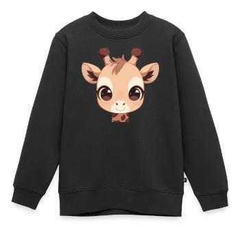 Giraffen Giraffe - Kinder Premium Organic Sweatshirt - Schwarz - Vorne - AI Model Kid Female (0cm)