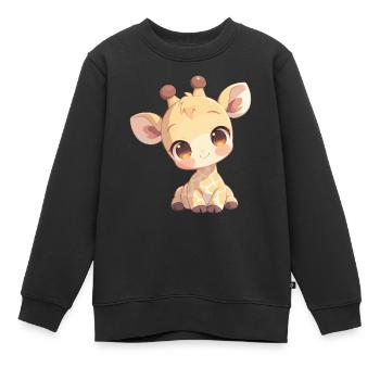Giraffen Giraffe - Kinder Premium Organic Sweatshirt - Schwarz - Vorne - AI Model Kid Female (0cm)