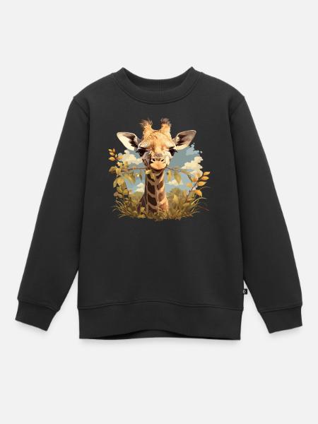 Giraffen Giraffe - Kinder Premium Organic Sweatshirt - Schwarz