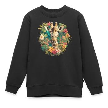 Giraffen Giraffe - Kinder Premium Organic Sweatshirt - Schwarz - Vorne - AI Model Kid Female (0cm)
