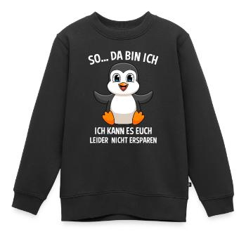 Seevögel Tierwelt Retro Königspinguin Pinguin - Kinder Premium Organic Sweatshirt - Schwarz - Vorne - AI Model Kid Female (0cm)