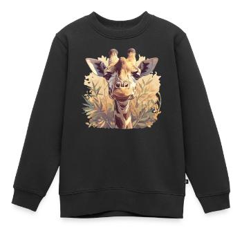 Giraffen Giraffe - Kinder Premium Organic Sweatshirt - Schwarz - Vorne - AI Model Kid Female (0cm)