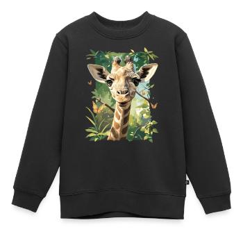 Giraffen Giraffe - Kinder Premium Organic Sweatshirt - Schwarz - Vorne - AI Model Kid Female (0cm)