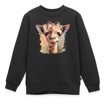 Giraffen Giraffe - Kinder Premium Organic Sweatshirt - Schwarz - Vorne - AI Model Kid Female (0cm)