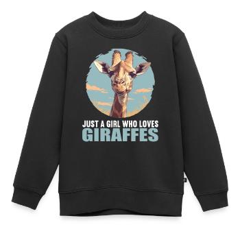 Giraffen Giraffe - Kinder Premium Organic Sweatshirt - Schwarz - Vorne - AI Model Kid Female (0cm)