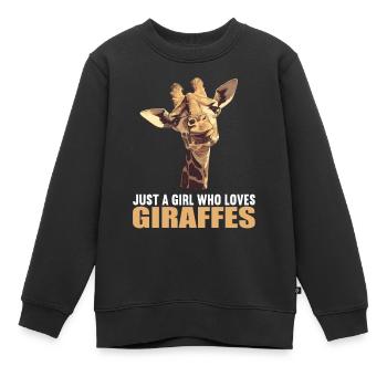 Giraffen Giraffe - Kinder Premium Organic Sweatshirt - Schwarz - Vorne - AI Model Kid Female (0cm)