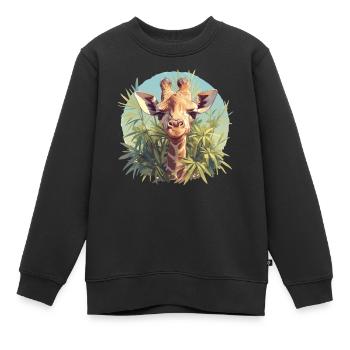 Giraffen Giraffe - Kinder Premium Organic Sweatshirt - Schwarz - Vorne - AI Model Kid Female (0cm)