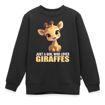 Giraffen Giraffe - Kinder Premium Organic Sweatshirt - Schwarz - Vorne - AI Model Kid Female (0cm)
