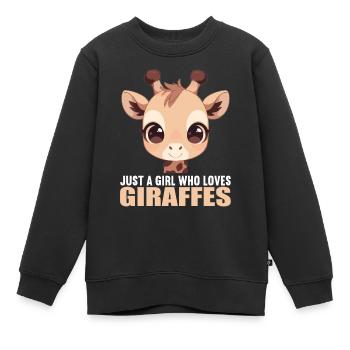 Giraffen Giraffe - Kinder Premium Organic Sweatshirt - Schwarz - Vorne - AI Model Kid Female (0cm)
