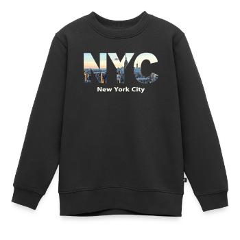 New York – Horizon de New York New York - Sweat Premium enfant bio - noir - Devant - AI Model Kid Female (0cm)