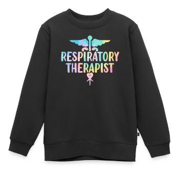 Atemtherapeut Tie Dye Gesundheitswesen Lunge - Kinder Premium Organic Sweatshirt - Schwarz - Vorne - AI Model Kid Female (0cm)