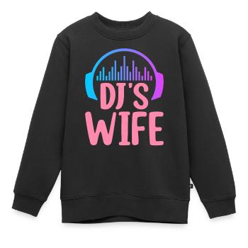DJ’s Wife Disc Jockey Platine vinyle - Sweat Premium enfant bio - noir - Devant - AI Model Kid Female (0cm)