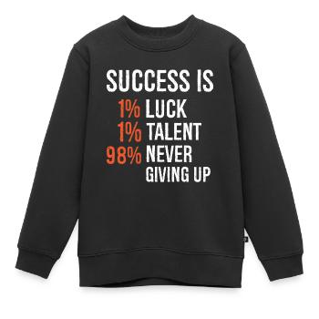 le succès est 1 chance 1 talent 98 ne jamais abandonner - Sweat Premium enfant bio - noir - Devant - AI Model Kid Female (0cm)