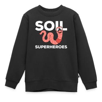 Mignon ver drôle vers de terre vers de terre - Sweat Premium enfant bio - noir - Devant - AI Model Kid Female (0cm)