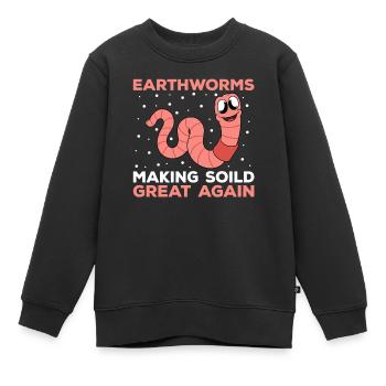 Mignon ver drôle vers de terre vers de terre - Sweat Premium enfant bio - noir - Devant - AI Model Kid Female (0cm)