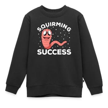 Mignon ver drôle vers de terre vers de terre - Sweat Premium enfant bio - noir - Devant - AI Model Kid Female (0cm)