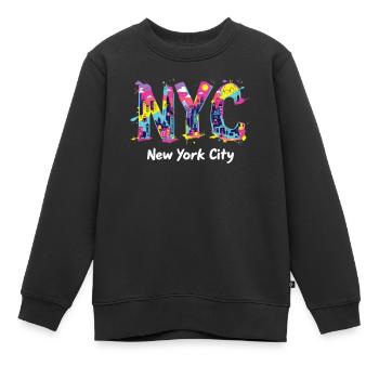 New York – Horizon de New York New York - Sweat Premium enfant bio - noir - Devant - AI Model Kid Female (0cm)