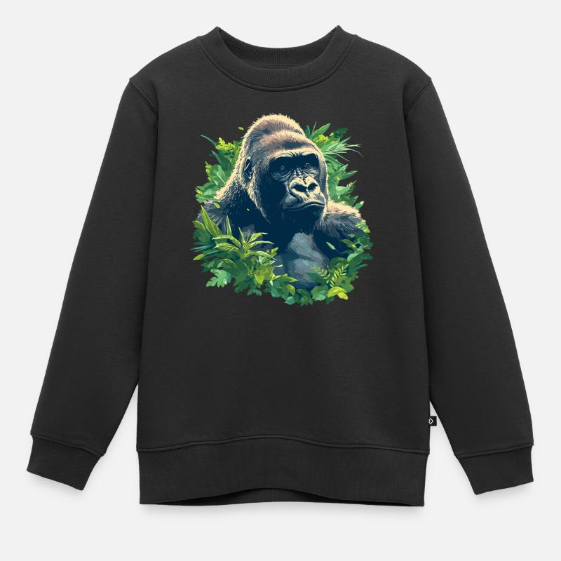 Gorilles Gorilles - Sweat Premium enfant bio - noir