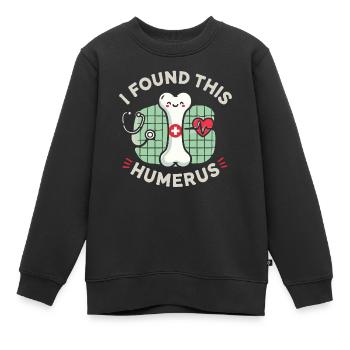 Ich habe diesen Oberarmknochen gefunden - Kinder Premium Organic Sweatshirt - Schwarz - Vorne - AI Model Kid Female (0cm)