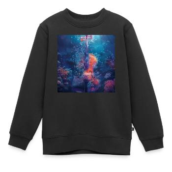 Violine - Kinder Premium Organic Sweatshirt - Schwarz - Vorne - AI Model Kid Female (0cm)