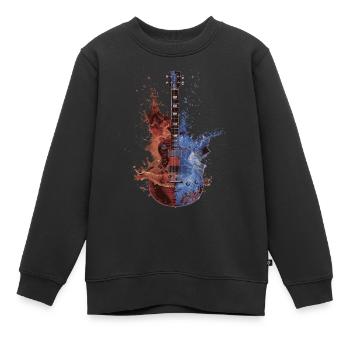 Gitarre - Kinder Premium Organic Sweatshirt - Schwarz - Vorne - AI Model Kid Female (0cm)