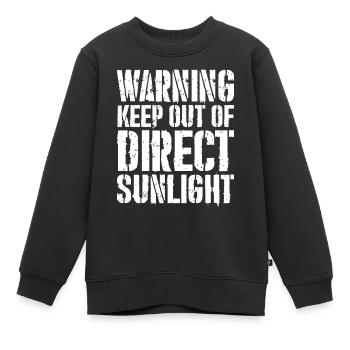 Avertissement Garder à l’abri de la lumière directe du soleil Chemise drôle - Sweat Premium enfant bio - noir - Devant - AI Model Kid Female (0cm)