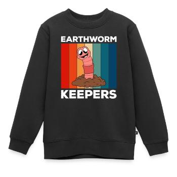 Mignon ver drôle vers de terre vers de terre - Sweat Premium enfant bio - noir - Devant - AI Model Kid Female (0cm)