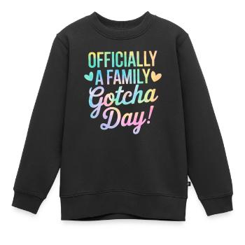 Offiziell eine Family Gotcha Day Tie Dye Adoption - Kinder Premium Organic Sweatshirt - Schwarz - Vorne - AI Model Kid Female (0cm)