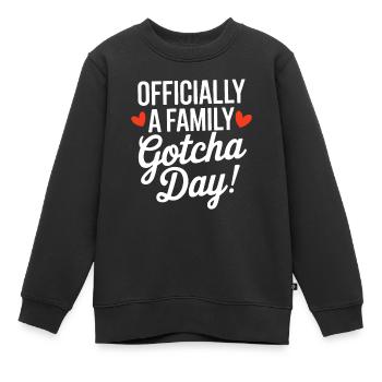 Offiziell ein Family Gotcha Day Foster Adoptive - Kinder Premium Organic Sweatshirt - Schwarz - Vorne - AI Model Kid Female (0cm)
