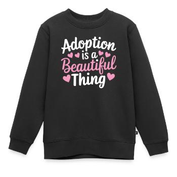 Adoption Is A Beautiful Thing Funny Adoption - Kids Premium Organic Sweatshirt - black - Front - AI Model Kid Female (0cm)