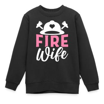Feuerwehrmann Feuerwehrfrau Feuerwehrfrau - Kinder Premium Organic Sweatshirt - Schwarz - Vorne - AI Model Kid Female (0cm)