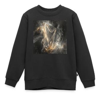 Harfe - Kinder Premium Organic Sweatshirt - Schwarz - Vorne - AI Model Kid Female (0cm)