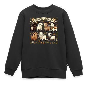 Goat Celebrate Diversity - Kinder Premium Organic Sweatshirt - Schwarz - Vorne - AI Model Kid Female (0cm)