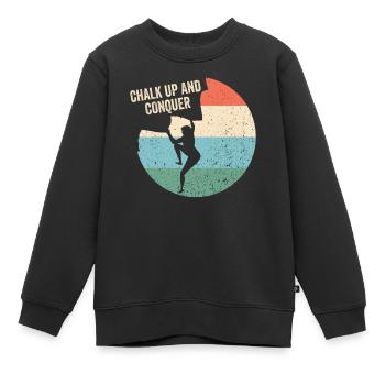 Tracer à la craie et conquérir des rochers - Sweat Premium enfant bio - noir - Devant - AI Model Kid Female (0cm)