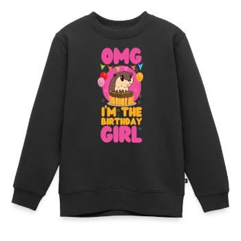 Loutre Anniversaire Fille Omg Je suis Le - Sweat Premium enfant bio - noir - Devant - AI Model Kid Female (0cm)