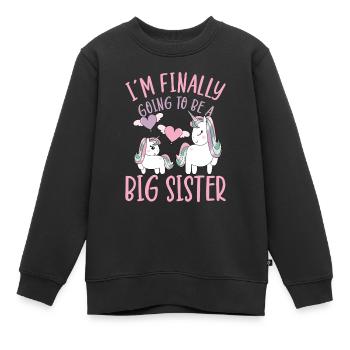 I`m Finally Going To Be A Big Sister Unicorn Gift - Kinder Premium Organic Sweatshirt - Schwarz - Vorne - AI Model Kid Female (0cm)